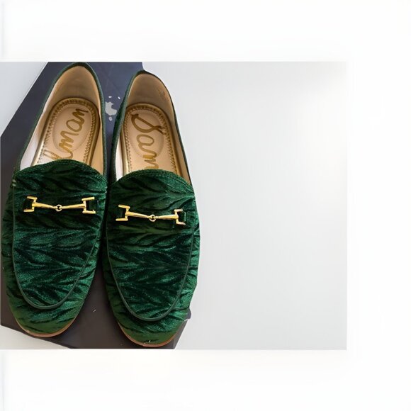 Sam Edelman Green Faux Suede Loraine Slip On Loafers Sz 7 Office Business - Picture 3 of 6